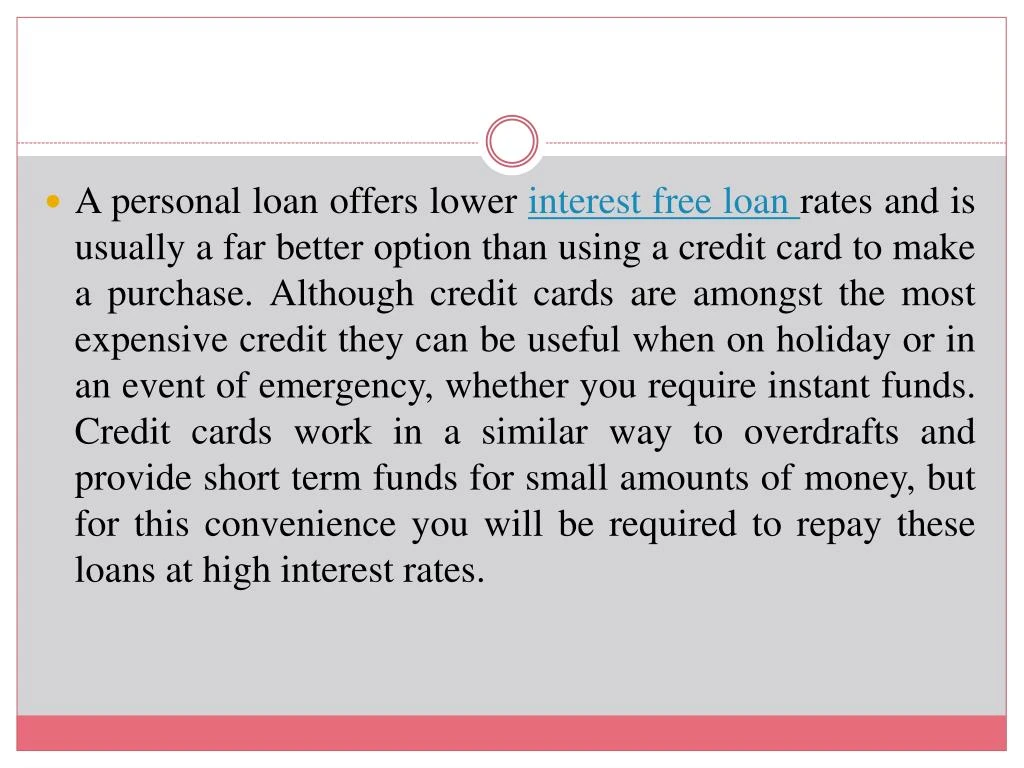 interest free personal loans