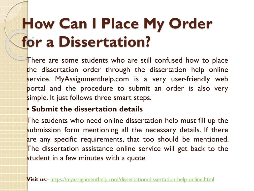 Online dissertation help order
