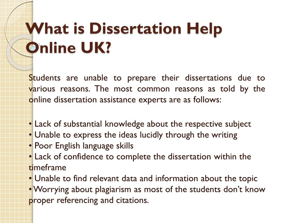 Online dissertation help co uk