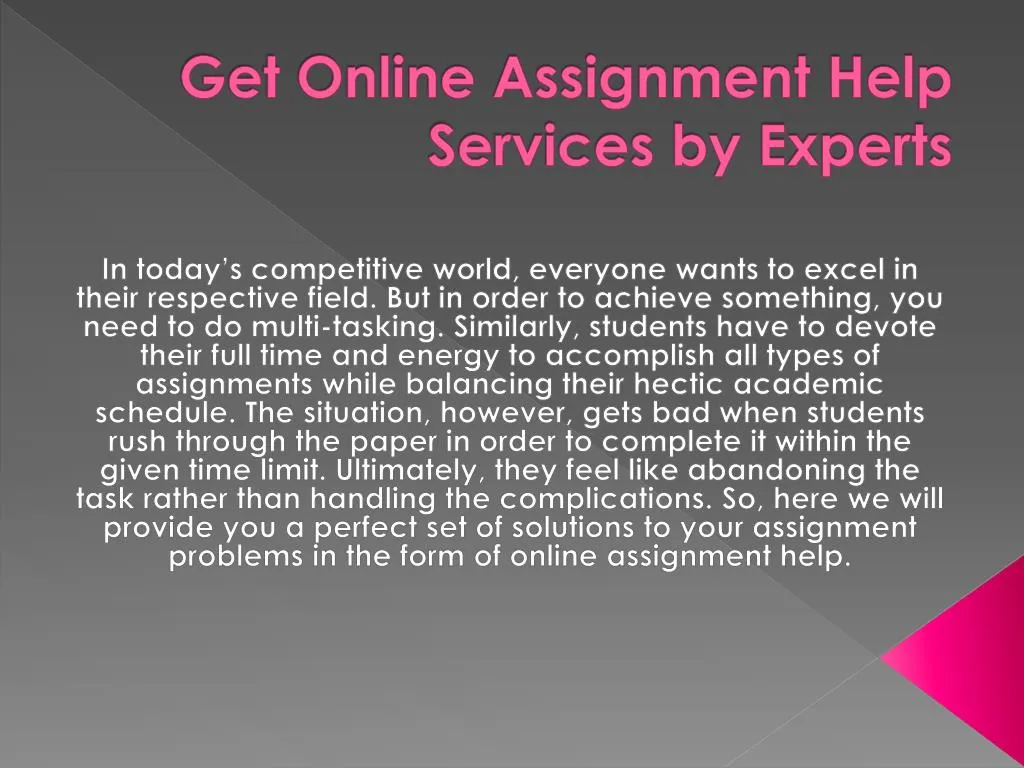 Online assignment writing services