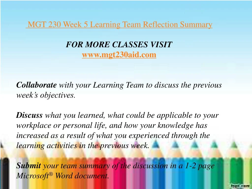 week 5 team reflection summary week 5 team reflection summary