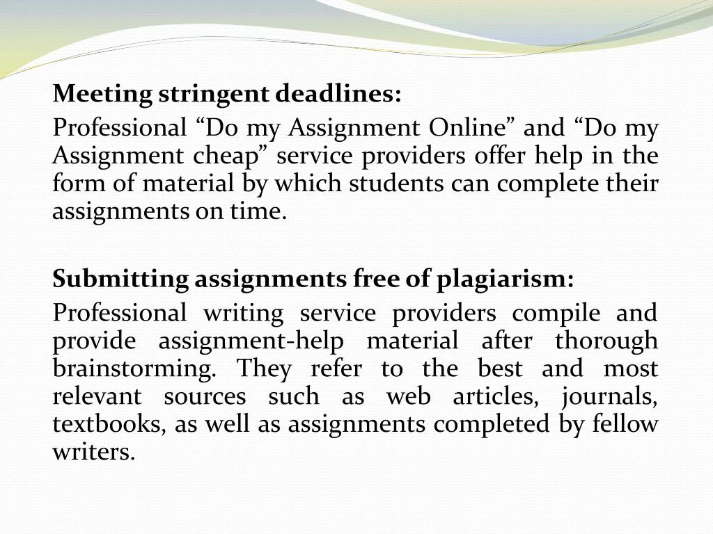 Do my assiment paper for me online free