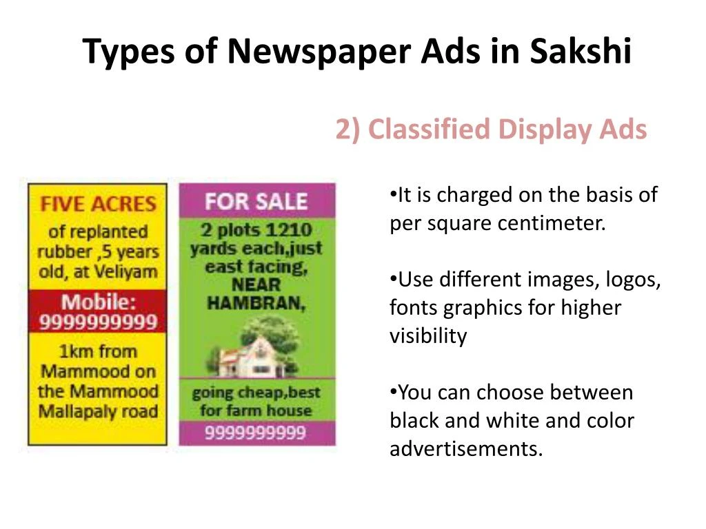 Types Of Newspaper Ads