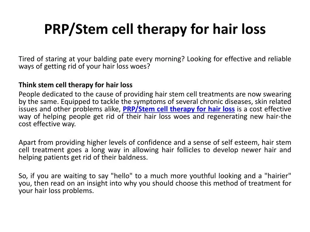 hair stem cell treatment