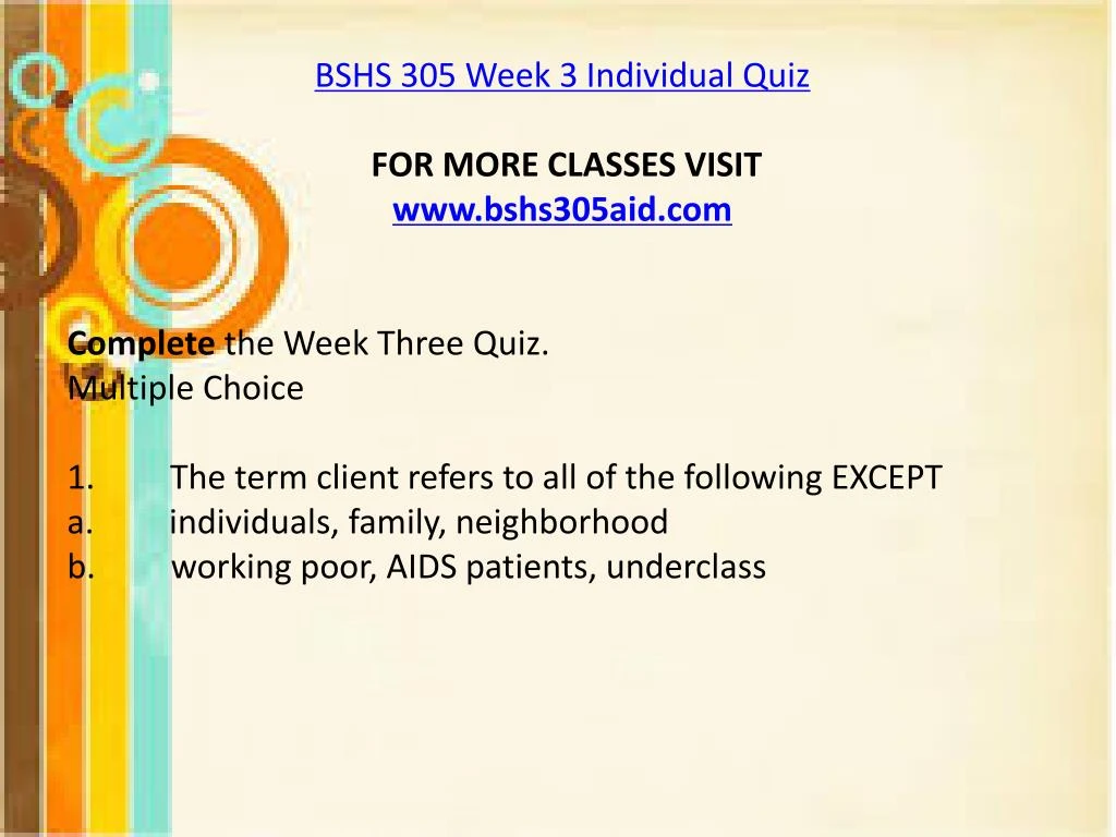 is 305 week 3 quiz is 305 week 3 quiz