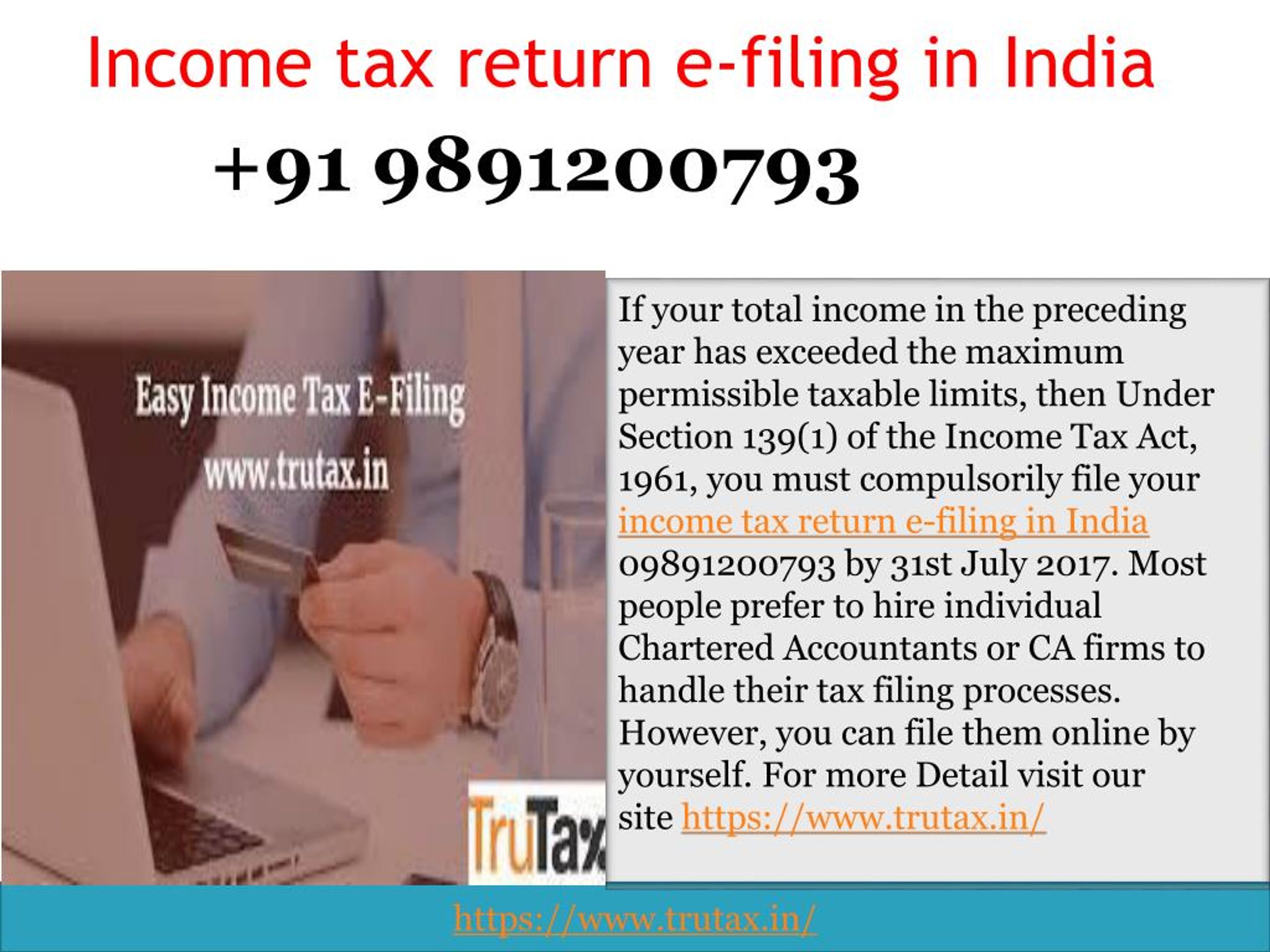 PPT How To E Filing Income Tax Returns In India 09891200793