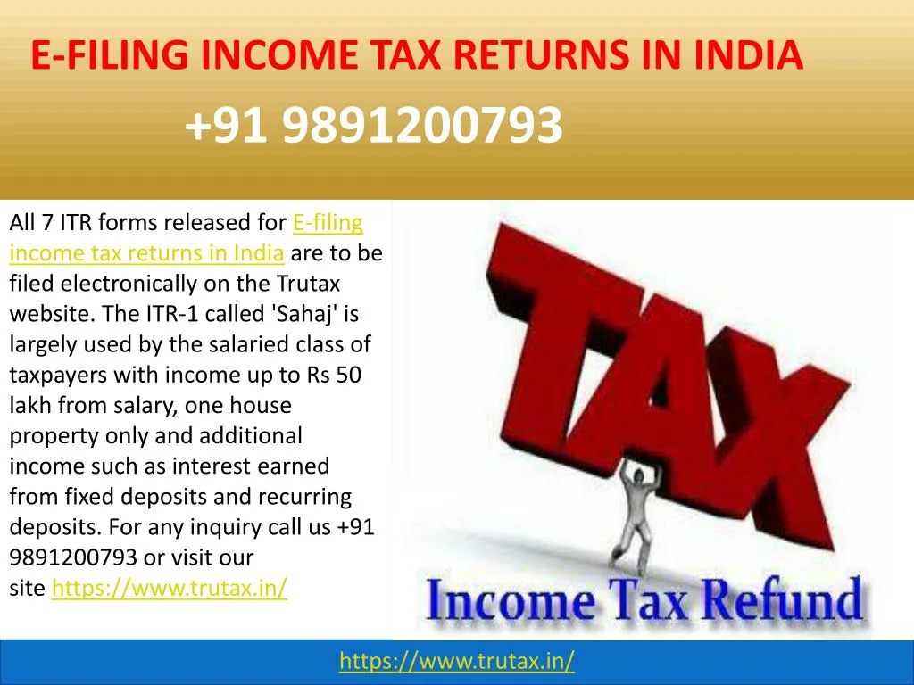 Ppt All Itr Forms Released For E Filing Income Tax Returns In India