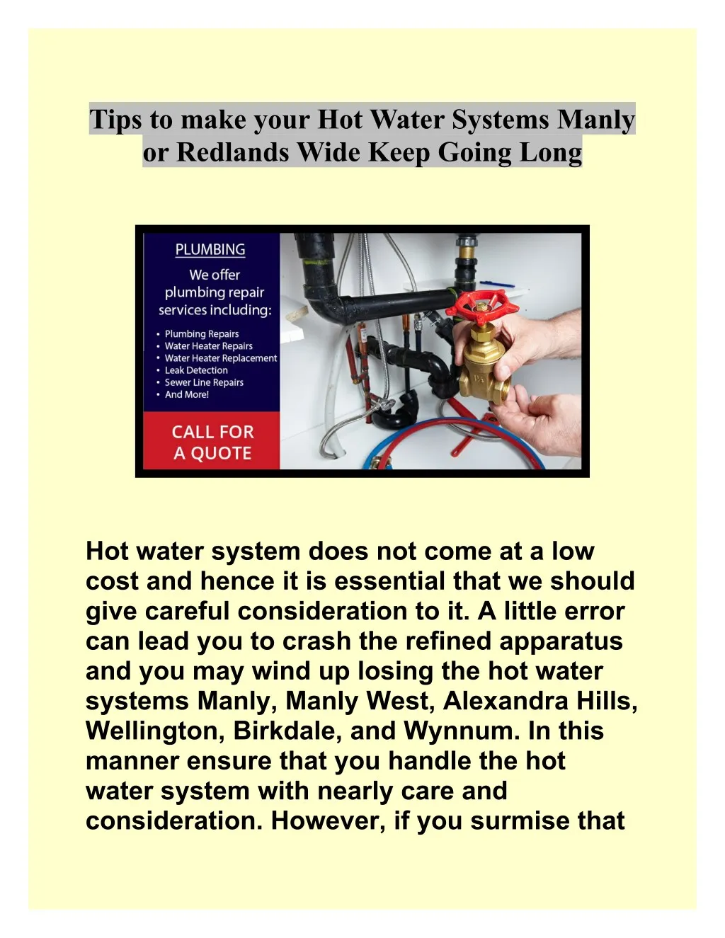 Ppt Hot Water Systems Manly Installation Exchange Dba Plumbing