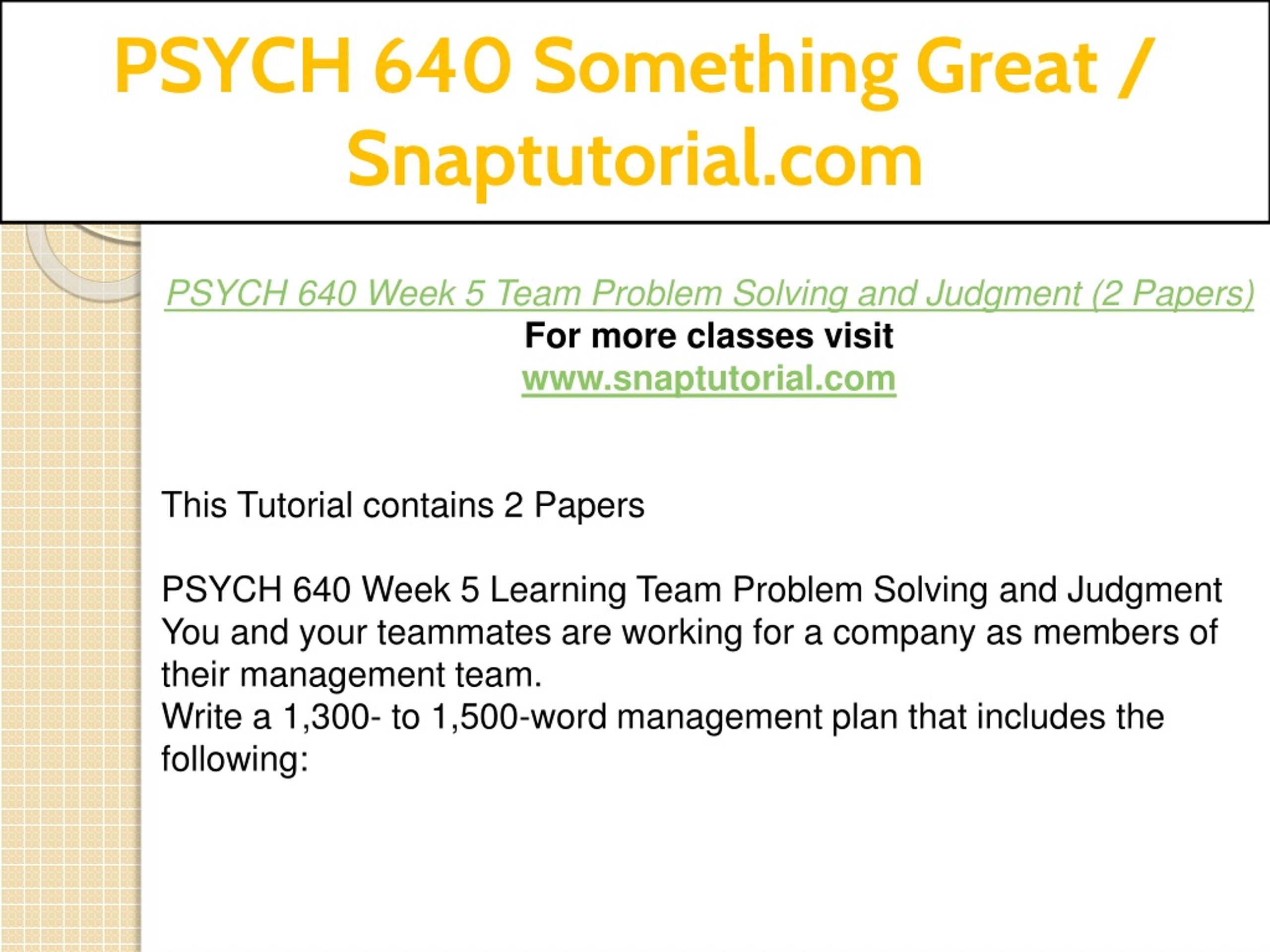 PPT PSYCH 640 Something Great Snaptutorial PowerPoint