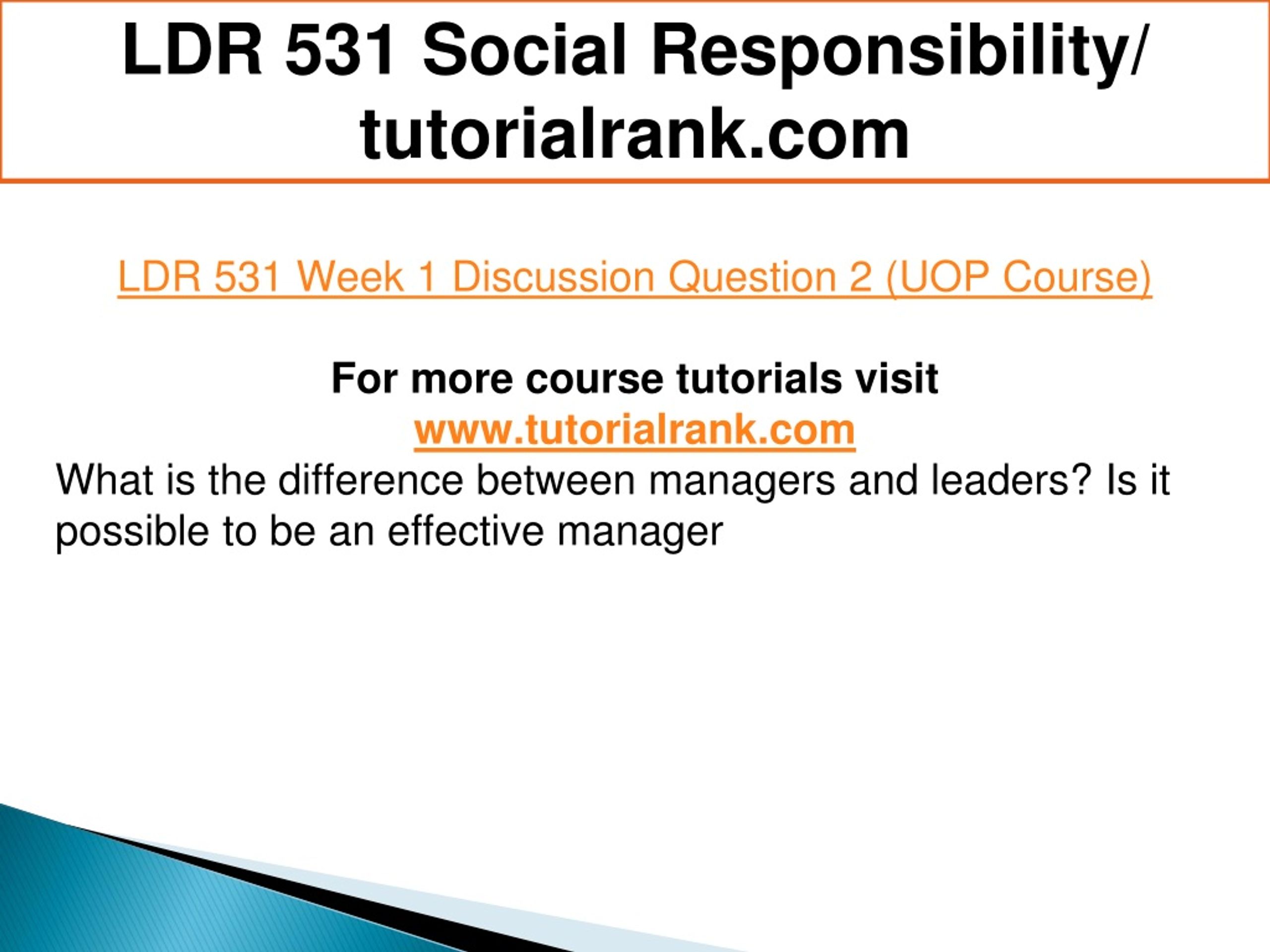 PPT LDR 531 Social Responsibility Tutorialrank PowerPoint