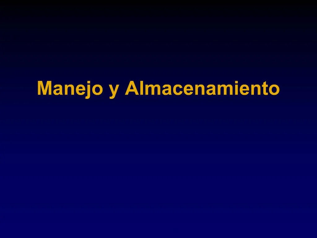 Ppt Manejo Almacenamiento Uso Y Eliminaci N De Materiales