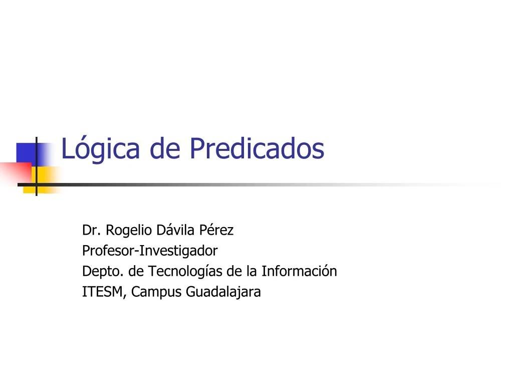 PPT Lógica de Predicados PowerPoint Presentation free download ID