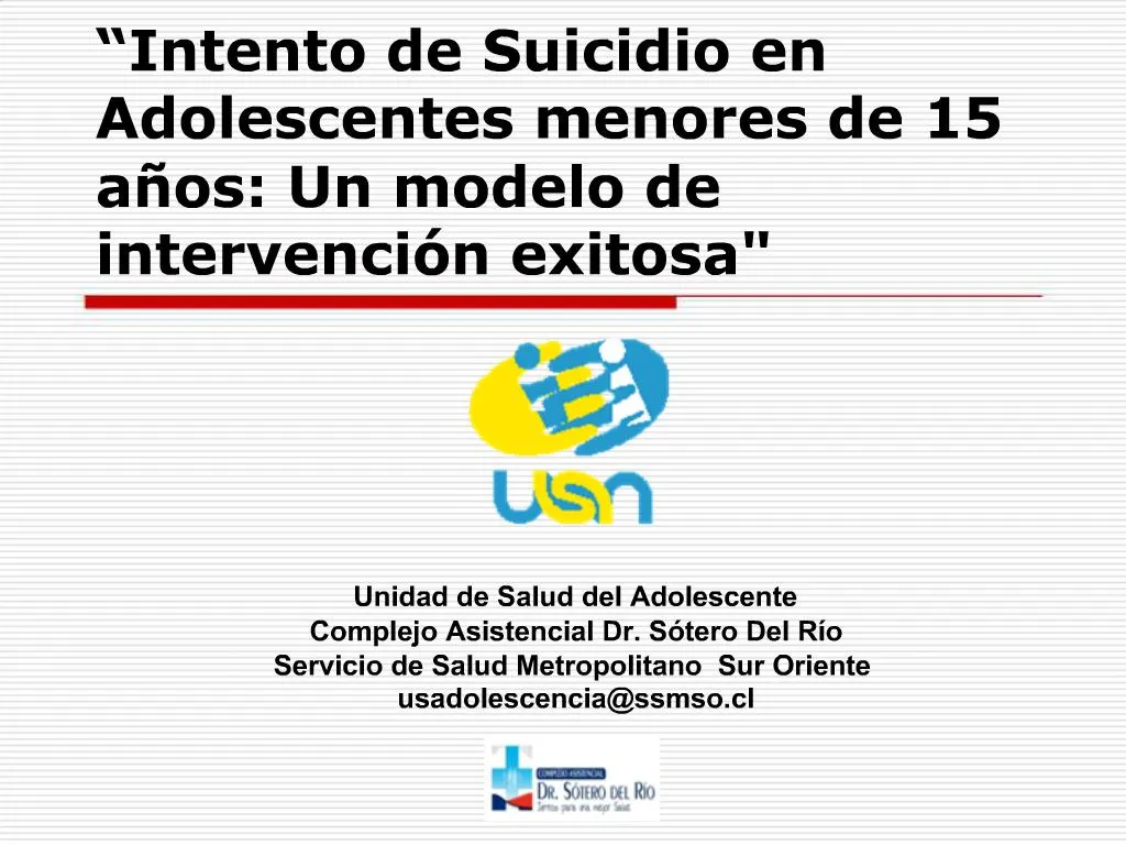 Ppt Intento De Suicidio En Adolescentes Menores De A Os Un Modelo