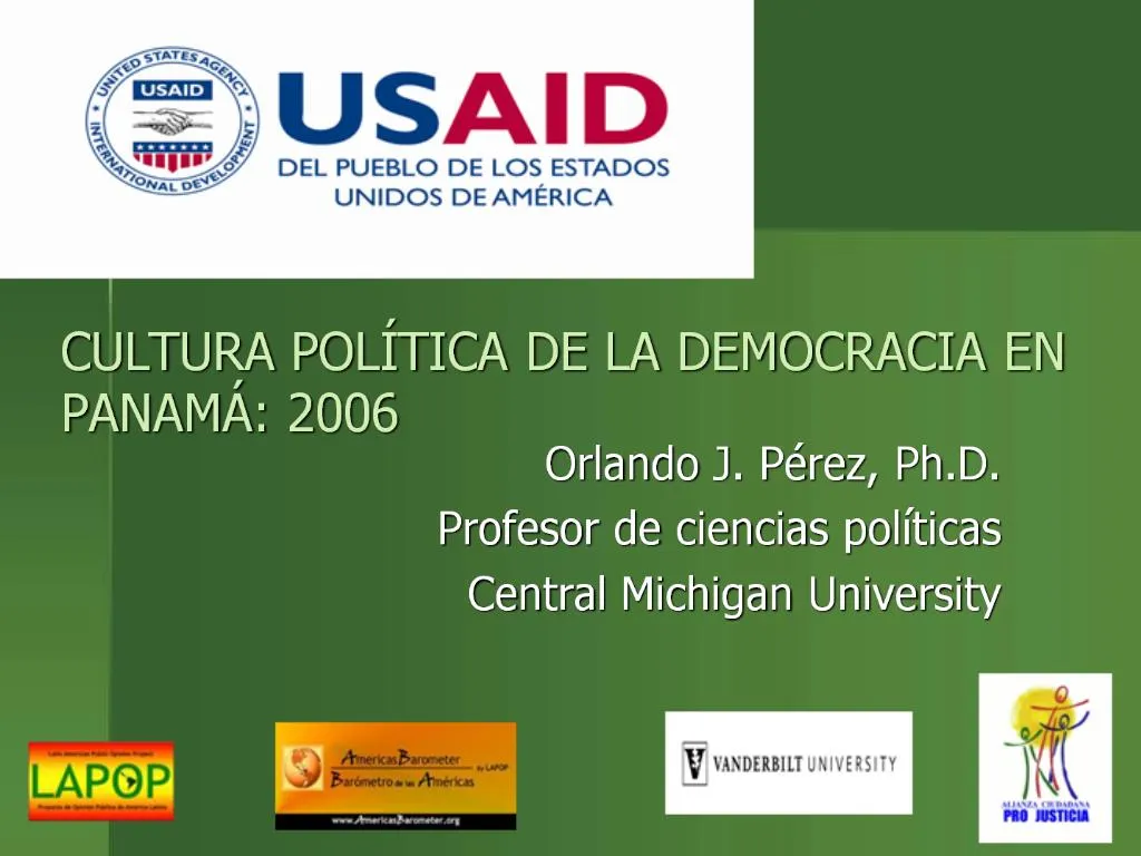 PPT CULTURA POL TICA DE LA DEMOCRACIA EN PANAM 2006 PowerPoint