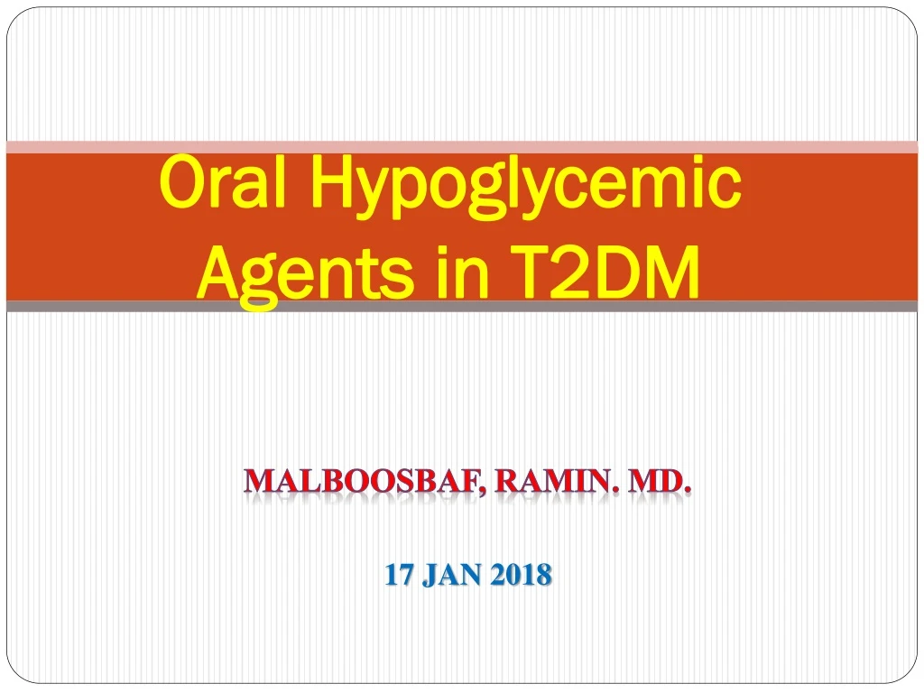 PPT Oral Hypoglycemic Agents In T2DM PowerPoint Presentation Free