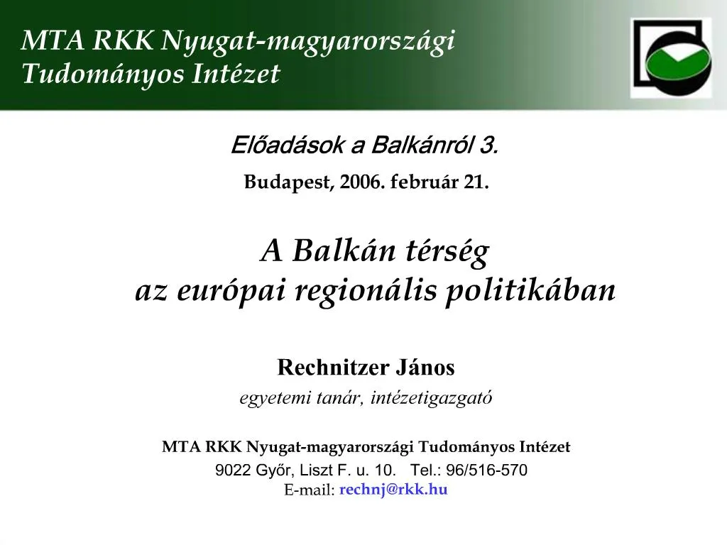 Ppt A Balk N T Rs G Az Eur Pai Region Lis Politik Ban Powerpoint