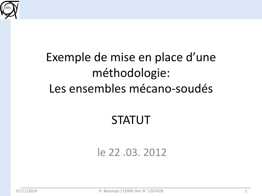 PPT Exemple de mise en place dune méthodologie Les ensembles mécano