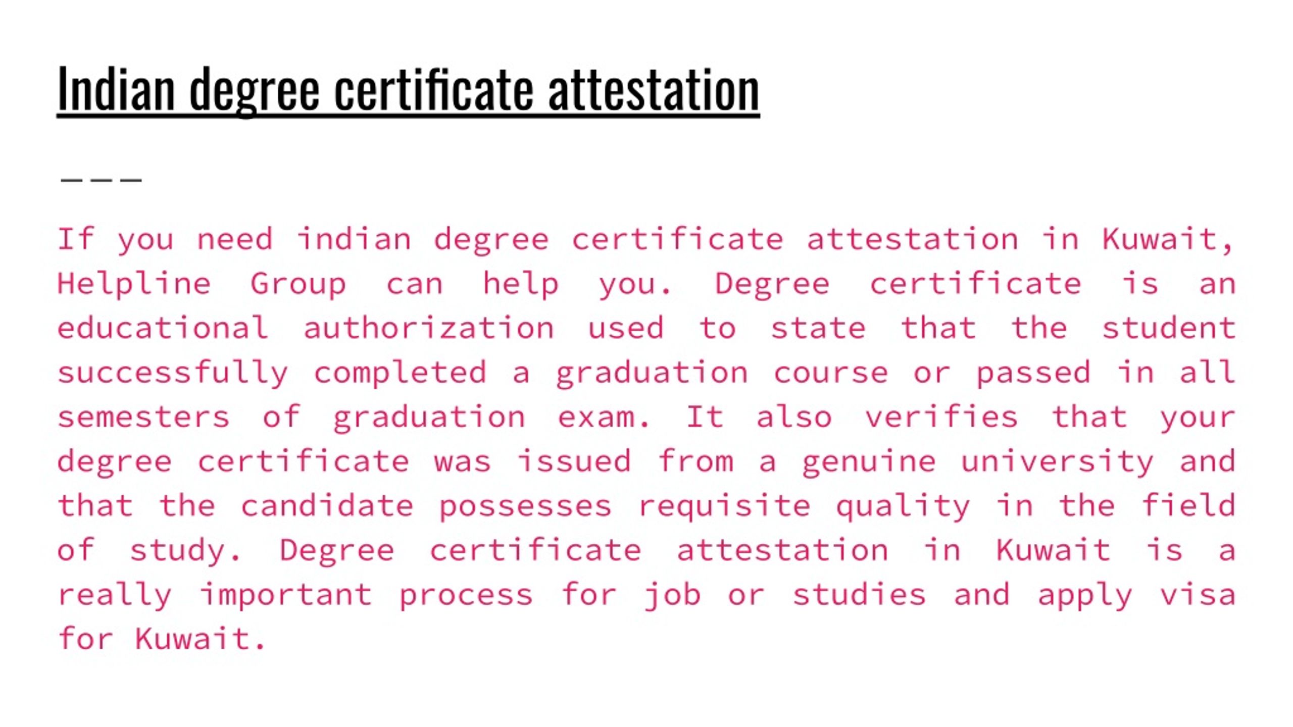 PPT Degree Certificate Attestation In Kuwait PowerPoint Presentation