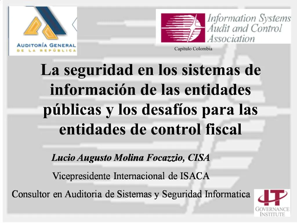 Ppt La Seguridad En Los Sistemas De Informaci N De Las Entidades P