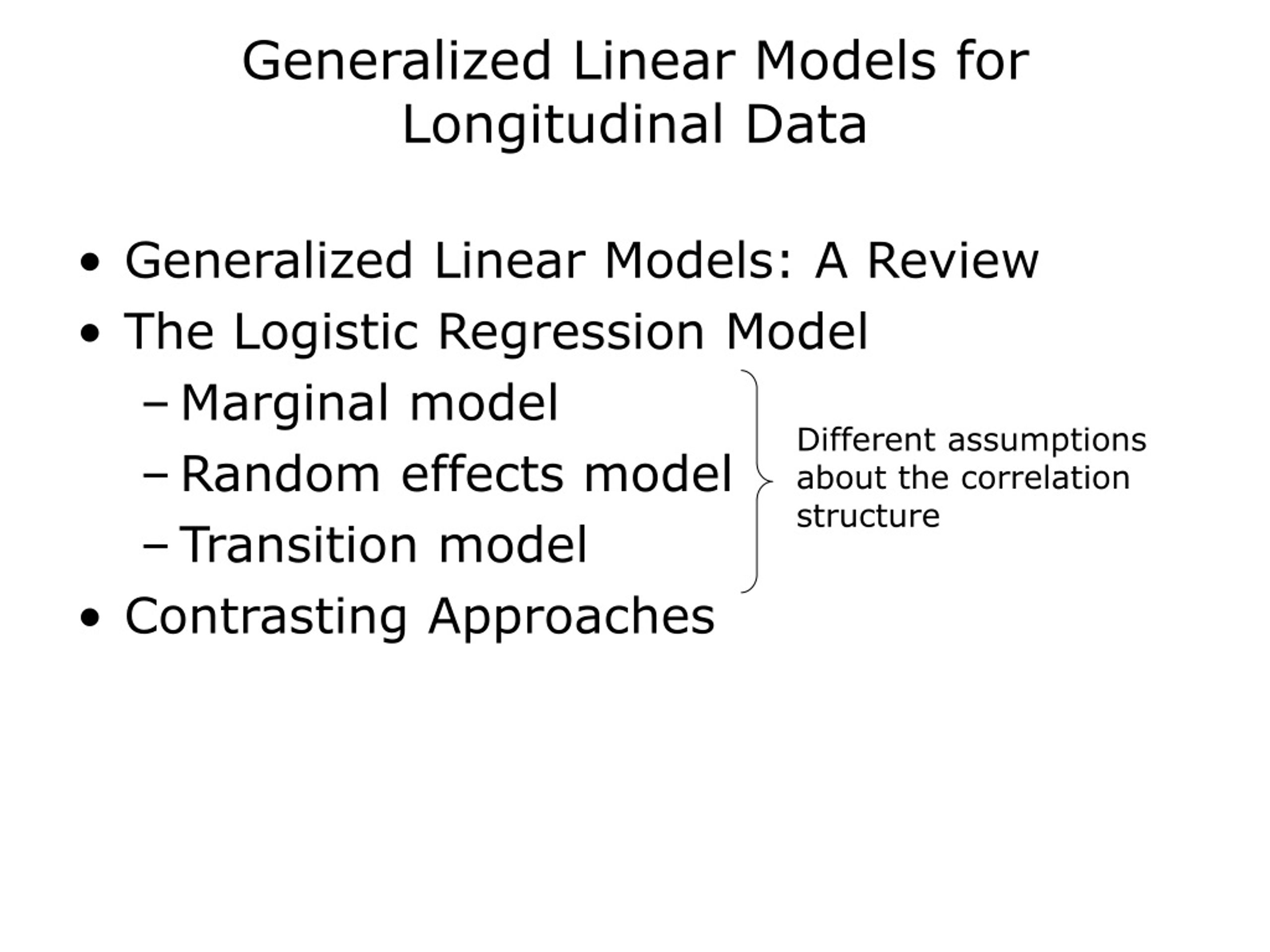 Ppt Lecture Generalized Linear Models For Longitudinal Data