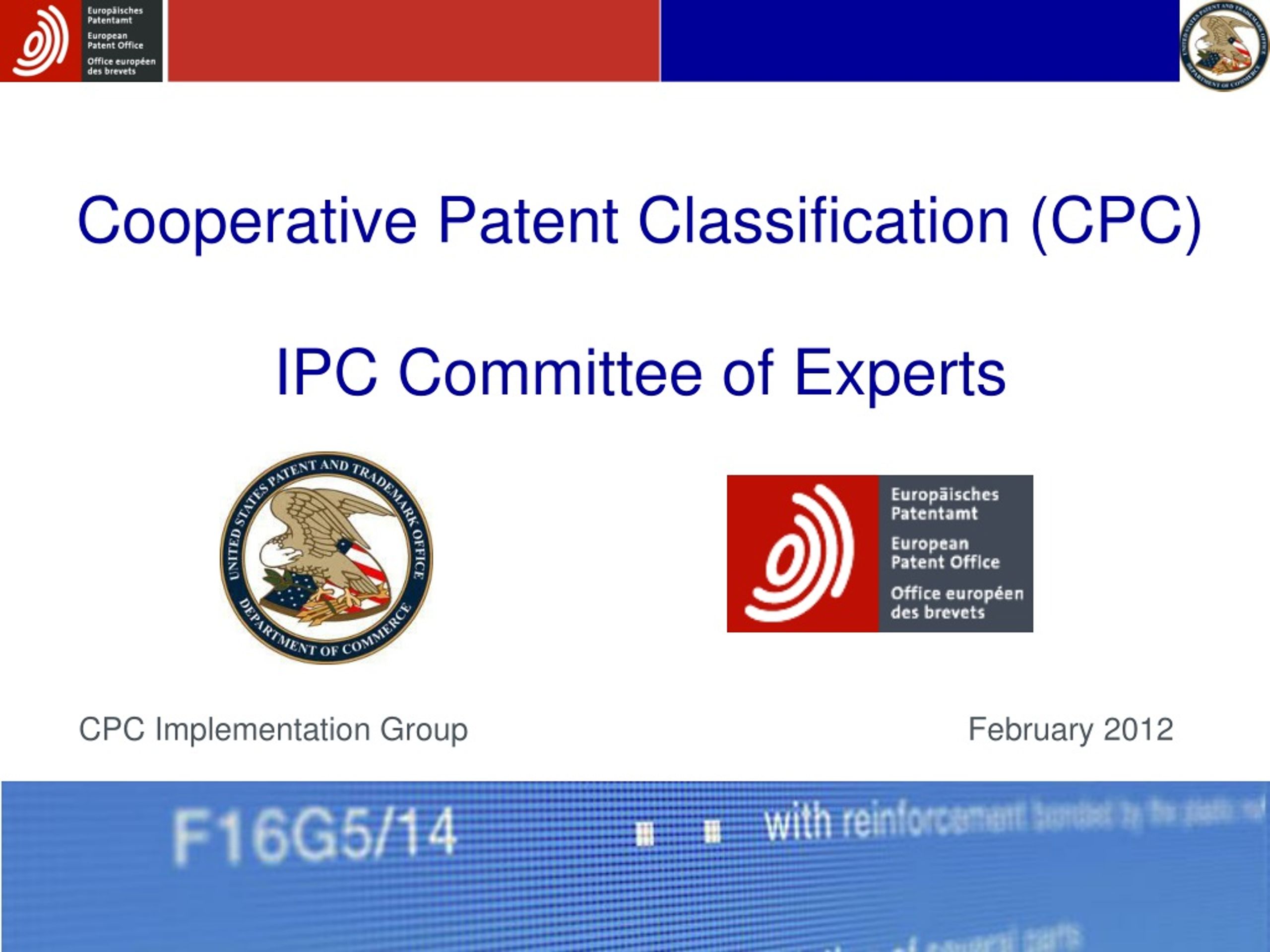 PPT Cooperative Patent Classification CPC IPC Committee Of Experts