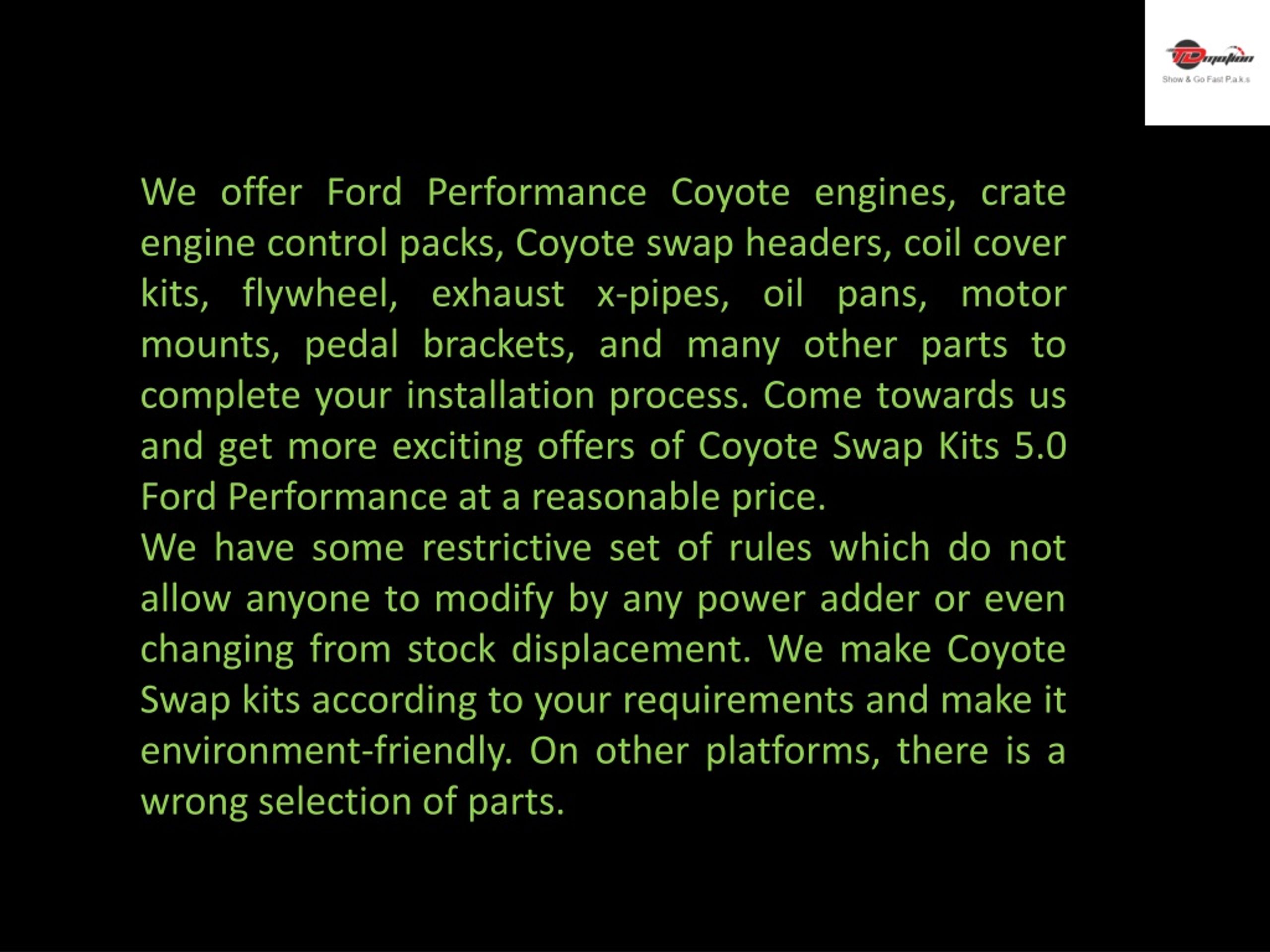 Ppt Enjoy Our Affordable Ford Coyote Swap Kits For More