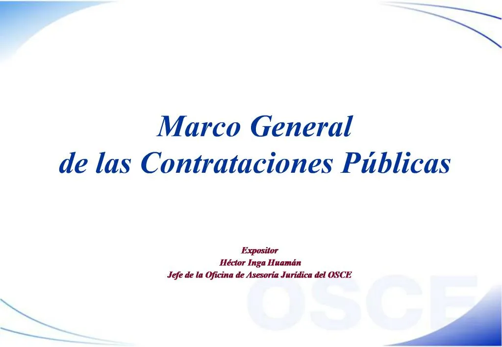 Ppt Marco General De Las Contrataciones P Blicas Powerpoint