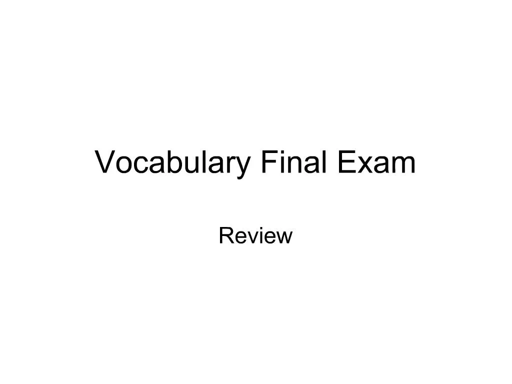 PPT Vocabulary Final Exam PowerPoint Presentation, free download ID