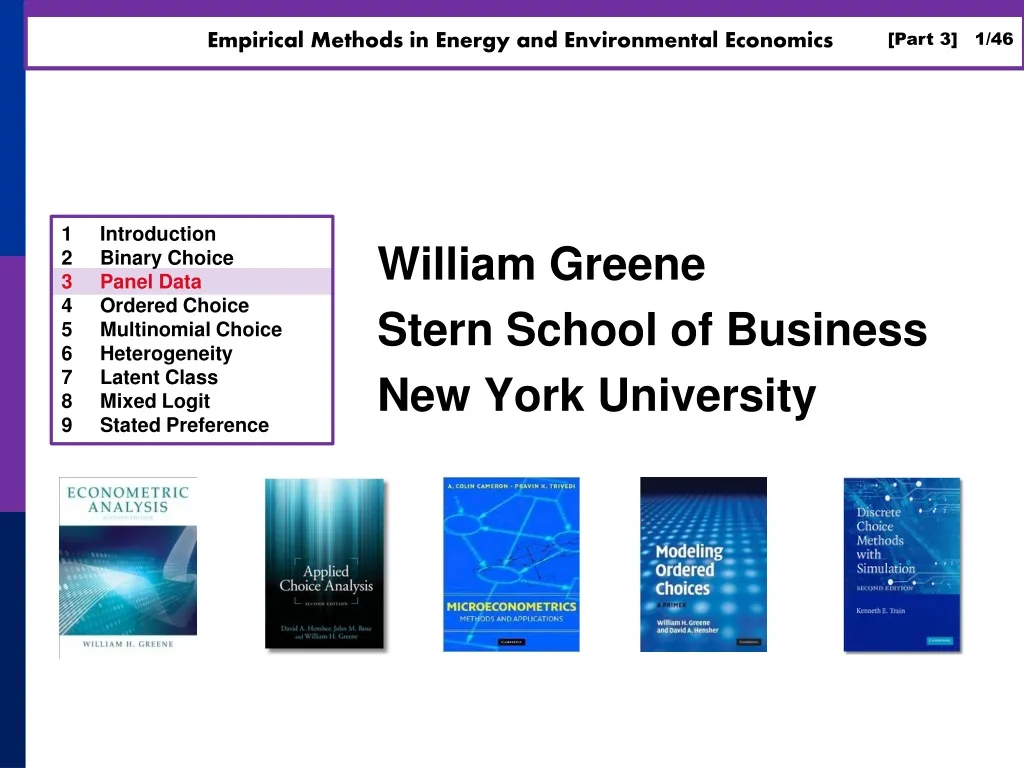 william greene stern school of business new york university n.