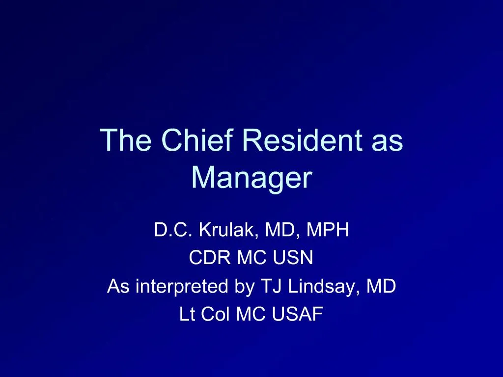 ppt-the-chief-resident-as-manager-powerpoint-presentation-free