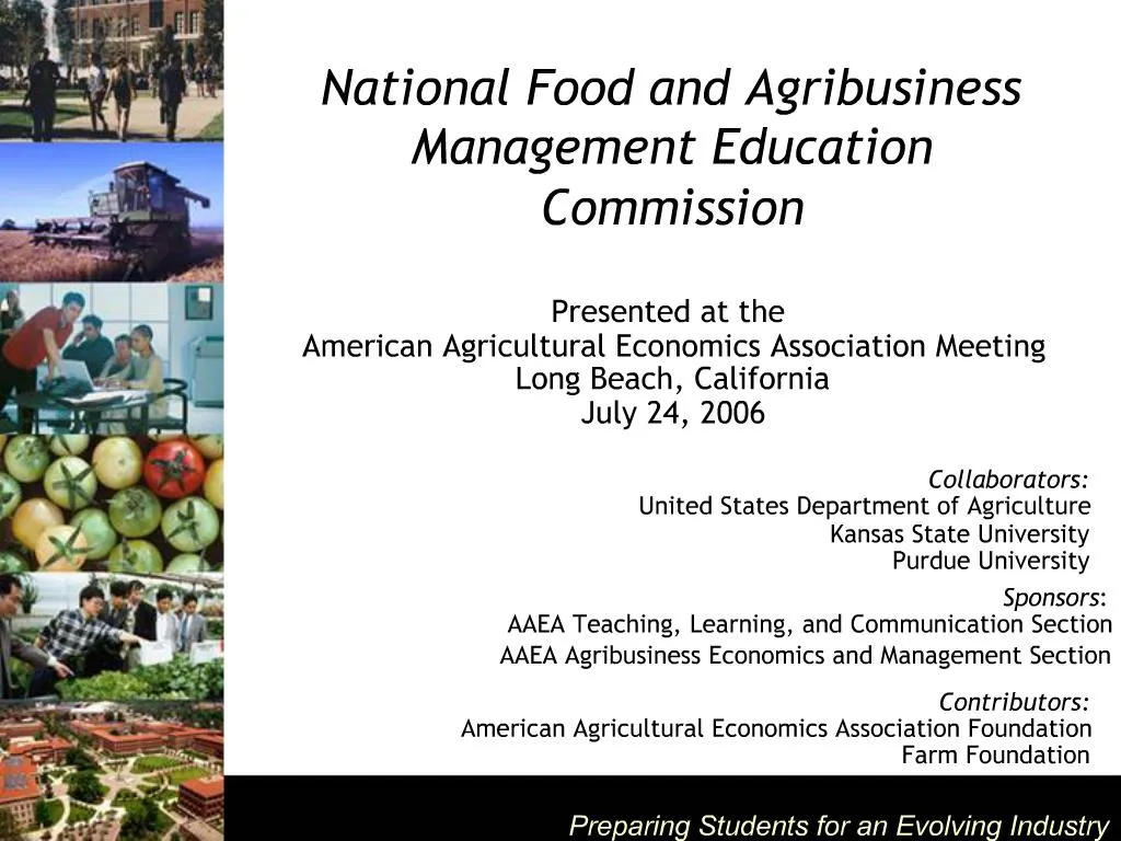 PPT National Food and Agribusiness Management Education Commission