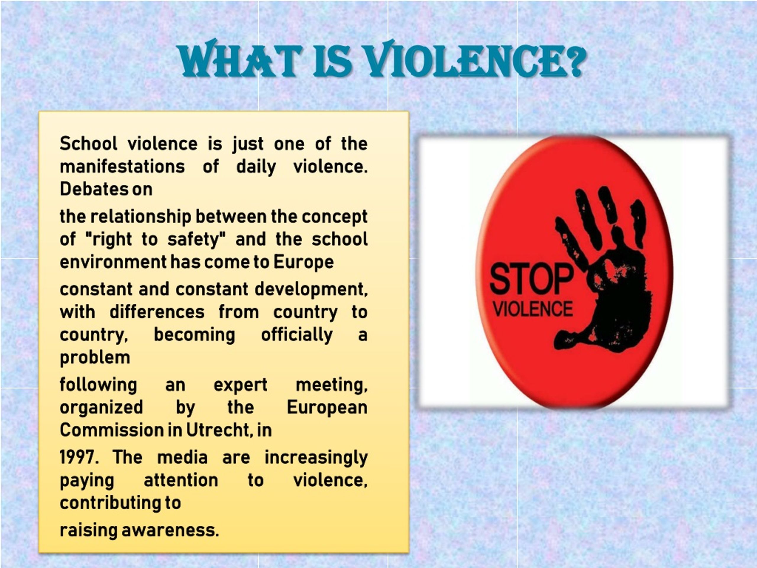 presentation of violence