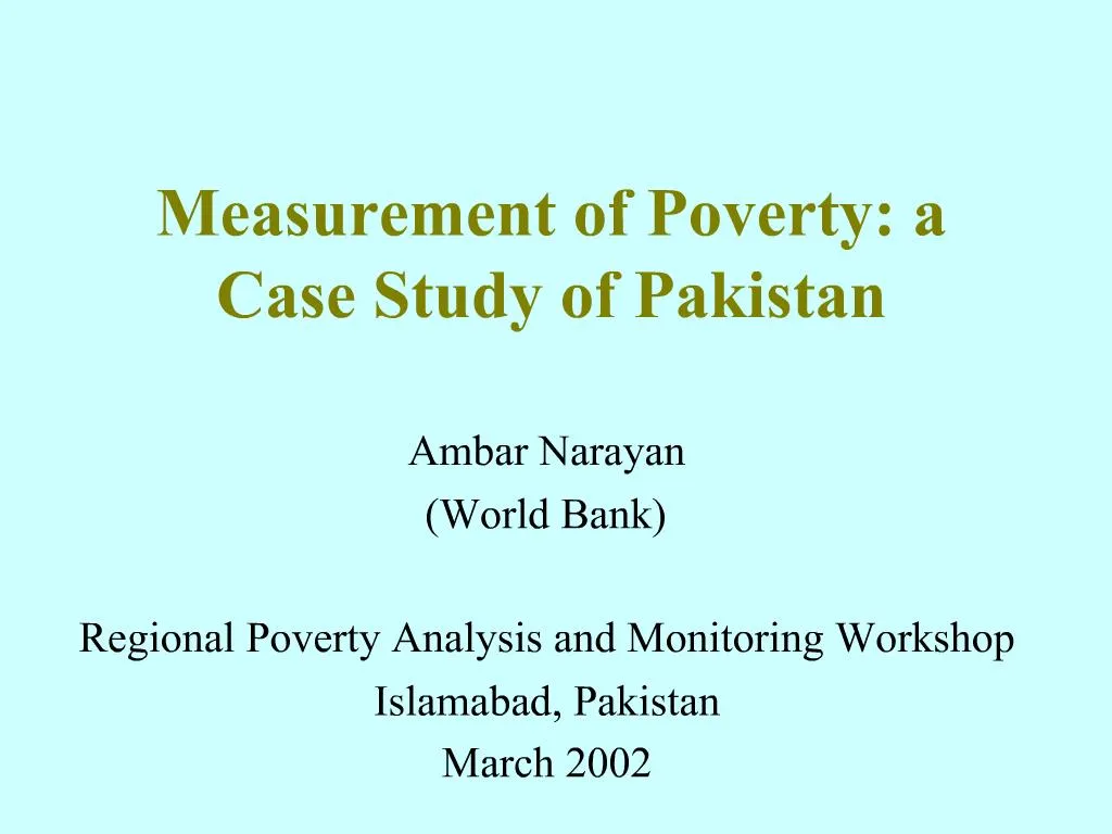 case study of poverty in pakistan