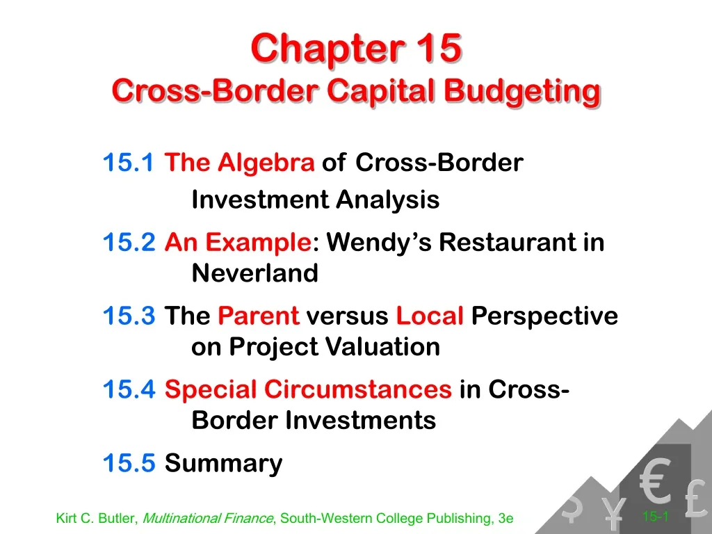 chapter 15 cross border capital budgeting n.