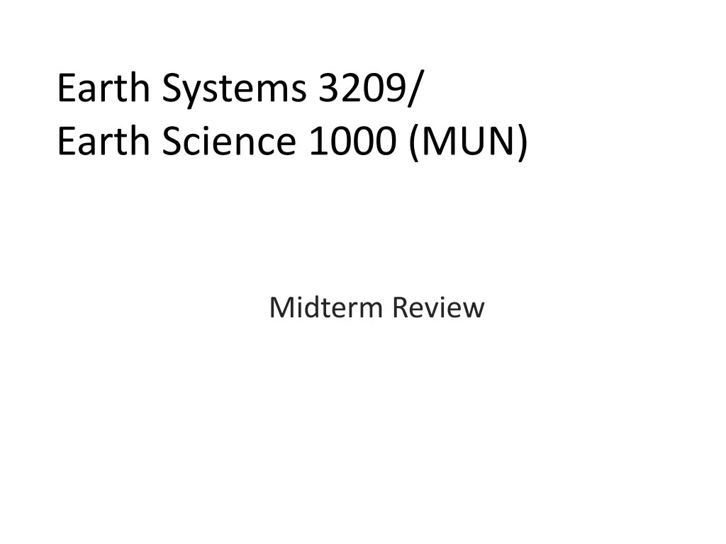 earth systems 3209 earth science 1000 mun n.