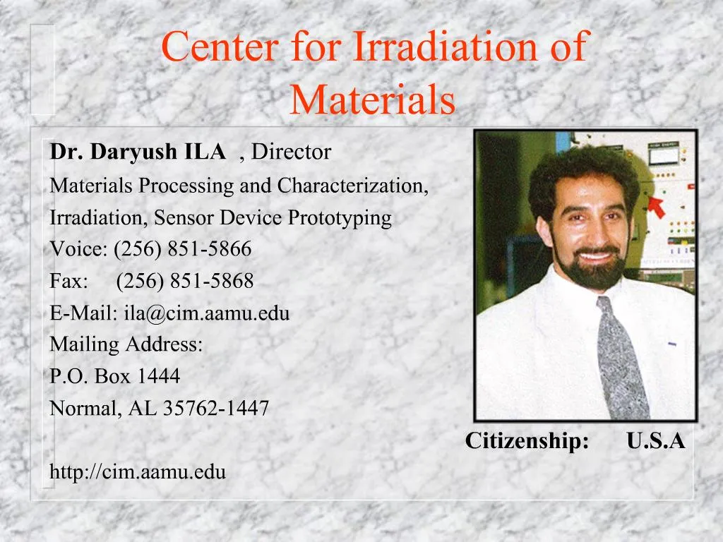 materials irradiation experiments