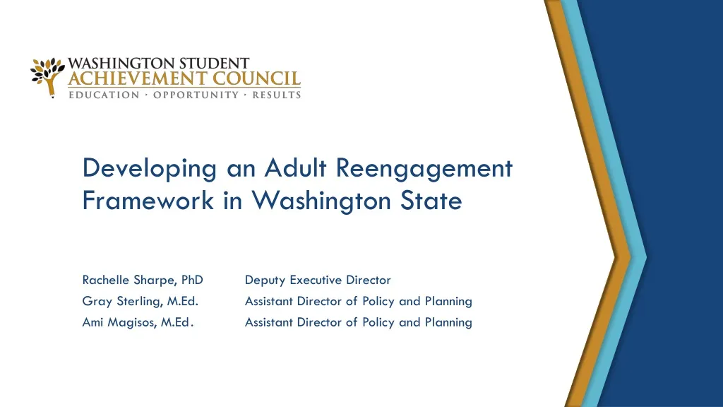 developing an adult reengagement framework in washington state n.