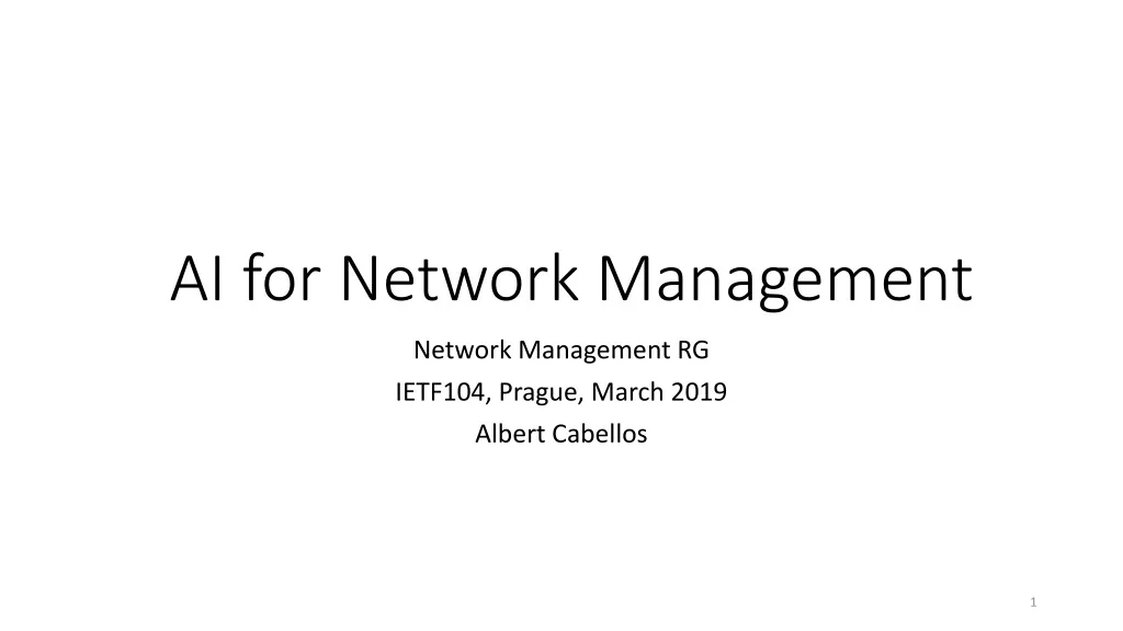 ai for network management n.