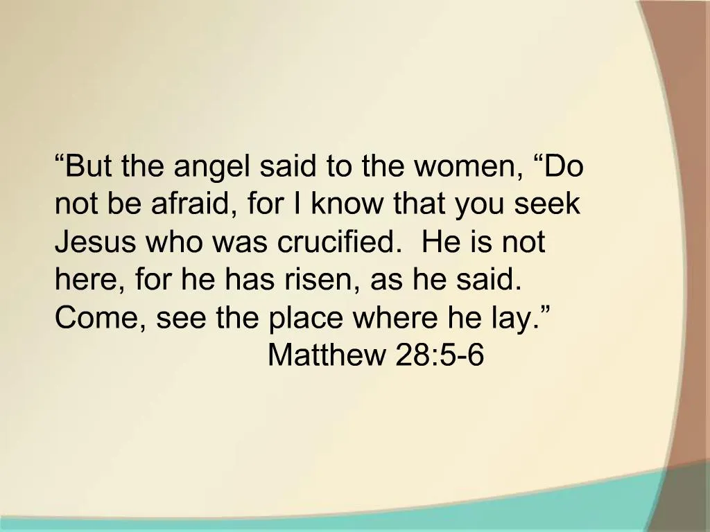 and the angel said do not be afraid