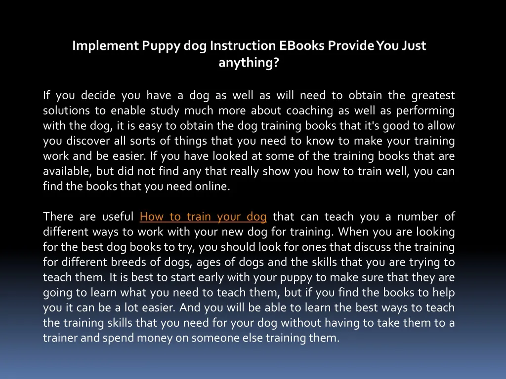 implement puppy dog instruction ebooks provide n.