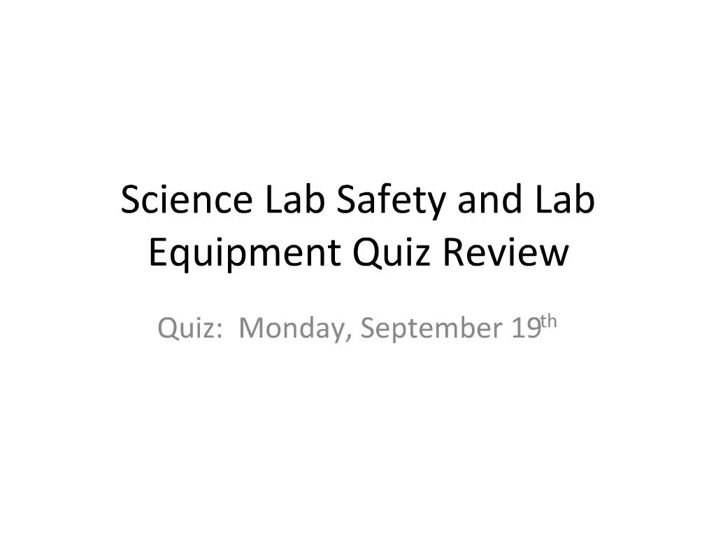 PPT Science Lab Safety and Lab Equipment Quiz Review PowerPoint