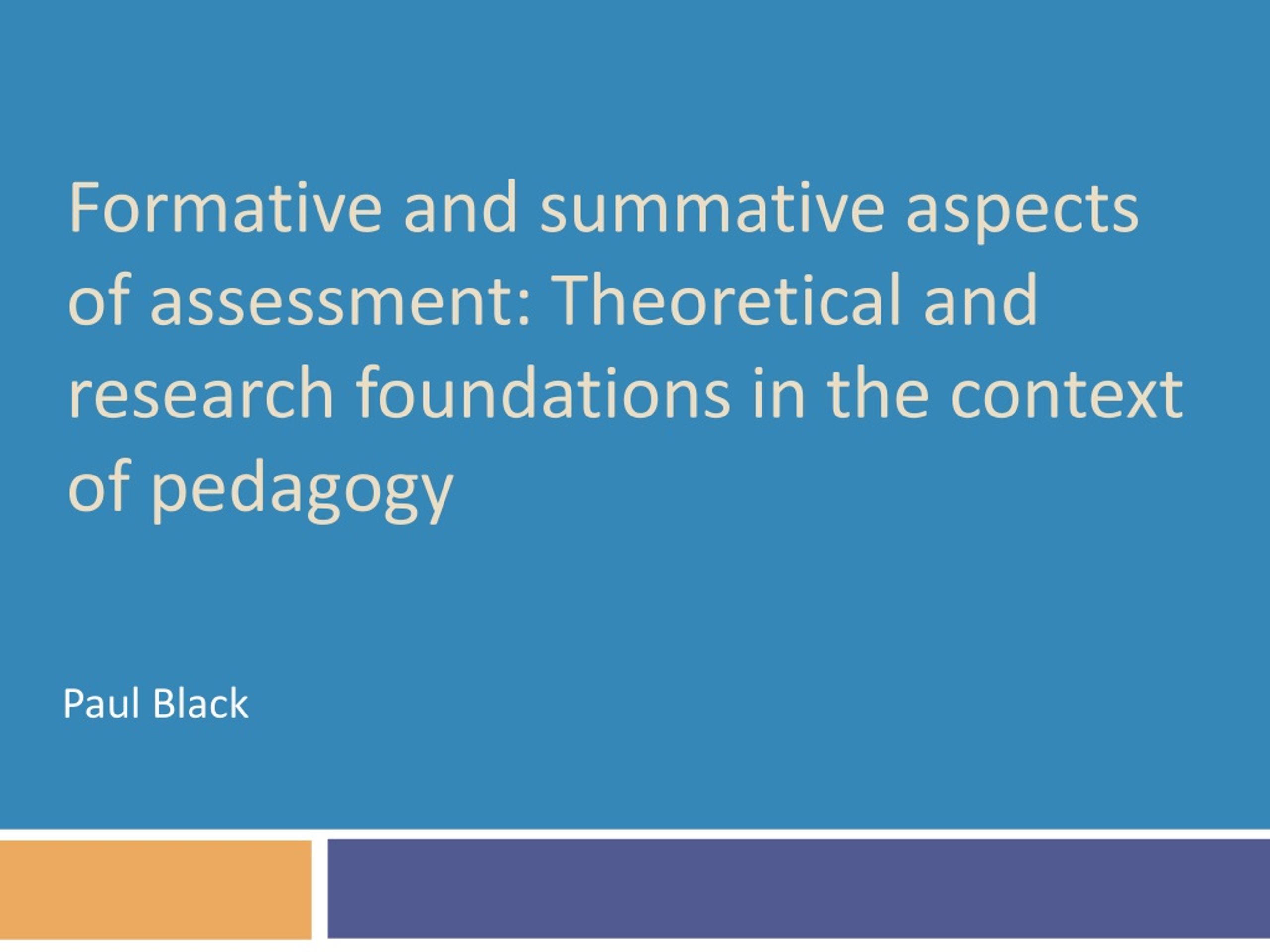 research on formative assessment