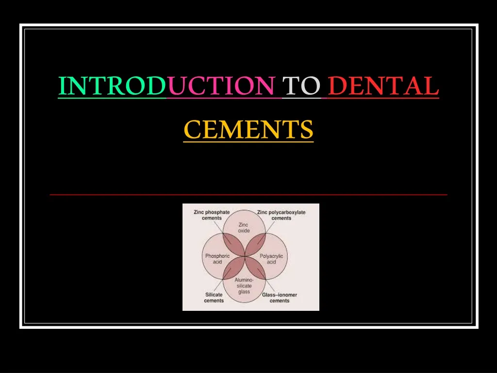 introd uction to dental cements n.