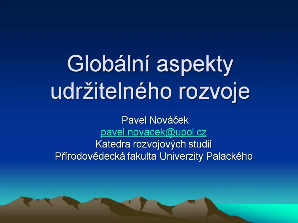 PPT - Glob Ln Aspekty Udr Iteln Ho Rozvoje PowerPoint Presentation ...