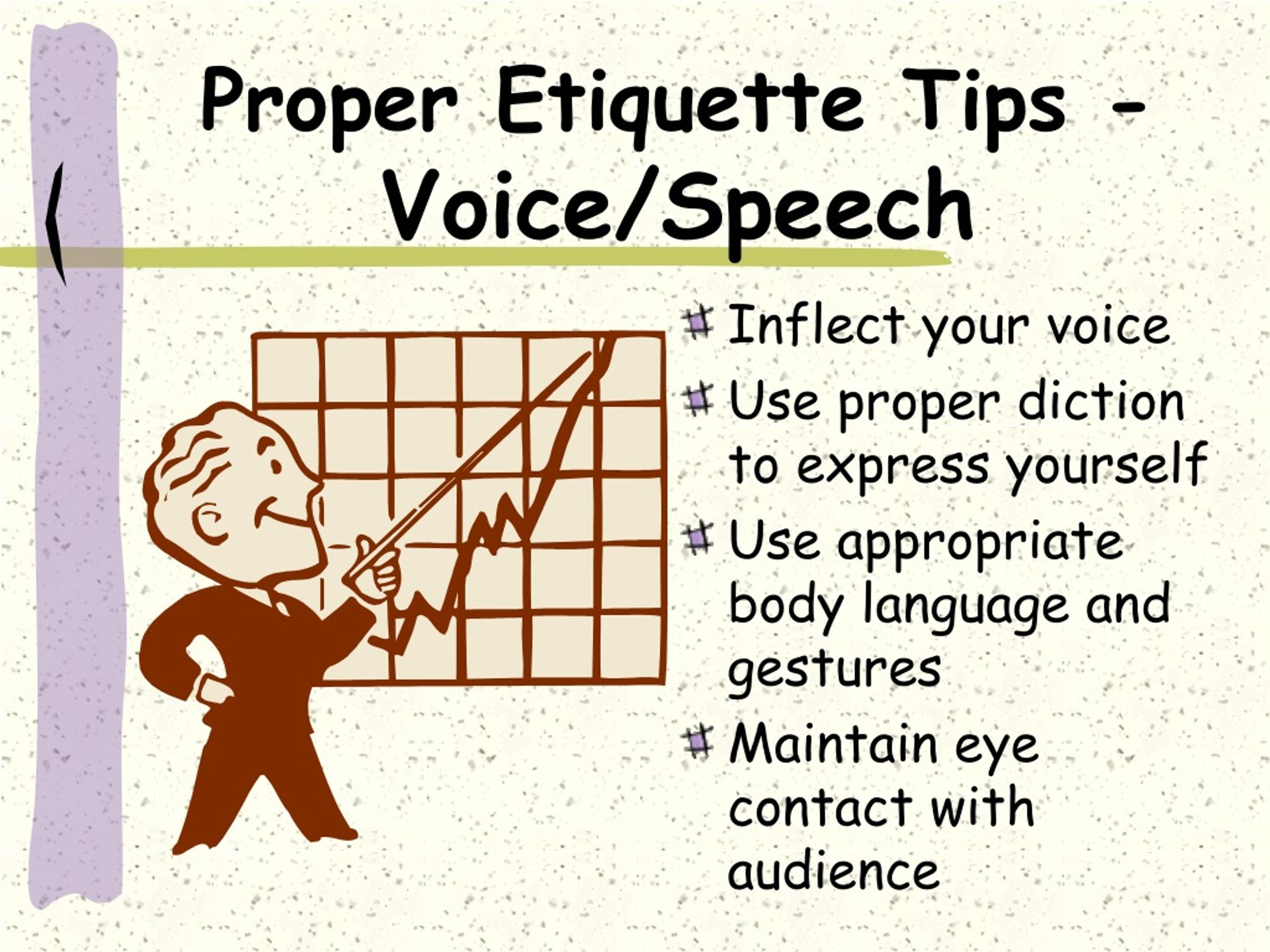 speech etiquette presentation