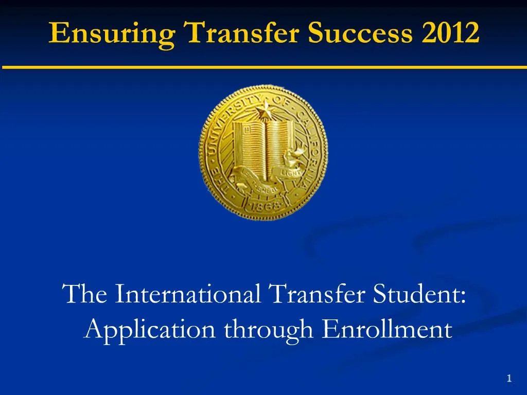 PPT The International Transfer Student Application through