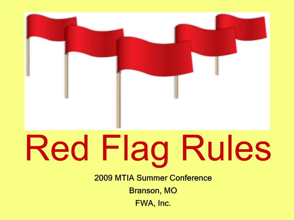 PPT Red Flag Rules PowerPoint Presentation, free download ID1035463