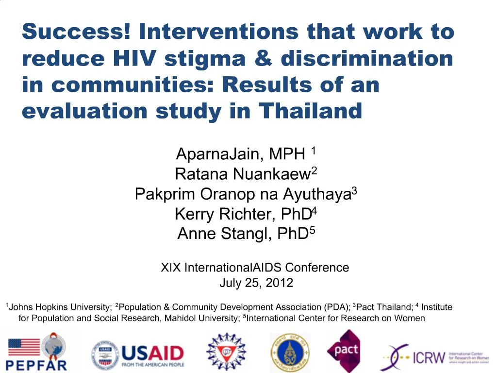 PPT - Success Interventions That Work To Reduce HIV Stigma ...