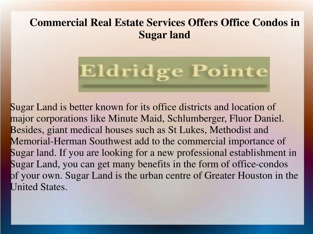 commercial real estate services offers office n.