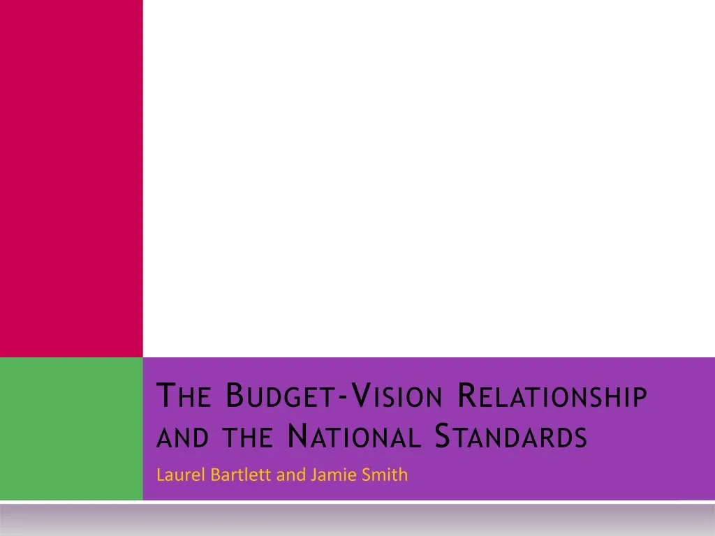 the budget vision relationship and the national standards n.